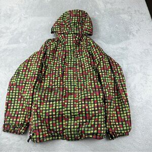 Burton Snowboarding Dryride Full Zip Up Plaid Jacket Size Large 10-12 US